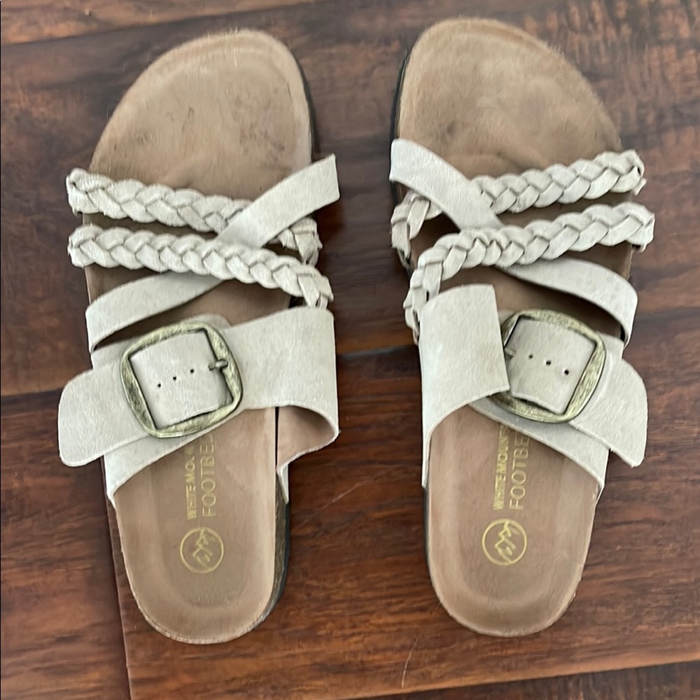White Mountain Braided Strap Sandals